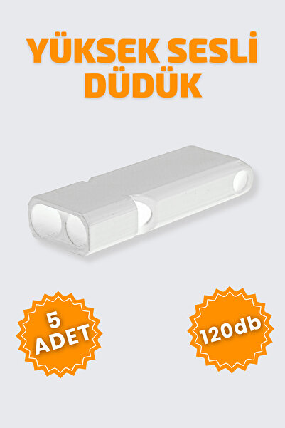 FitVult Plastik Siyah ve Beyaz 5 Adet Yüksek Sesli 120db Düdük, Deprem Düdüğü...