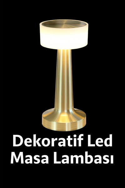 Yenilig Dokunmatik Dekoratif Led Masa Lambası - Şarjlı/Pilli ve 3 Kademe Parl...