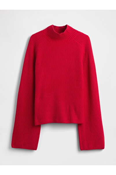 GAP Kadın Kırmızı CashSoft Shaker Örgü Turtleneck Kazak