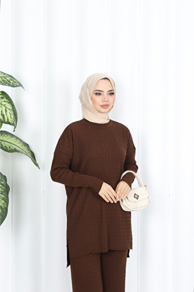 NİSUM MODA Hair Braided Knitwear Set