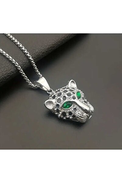 donna e milano قلادة هيب هوب فضية اللون على شكل فهد للجنسين