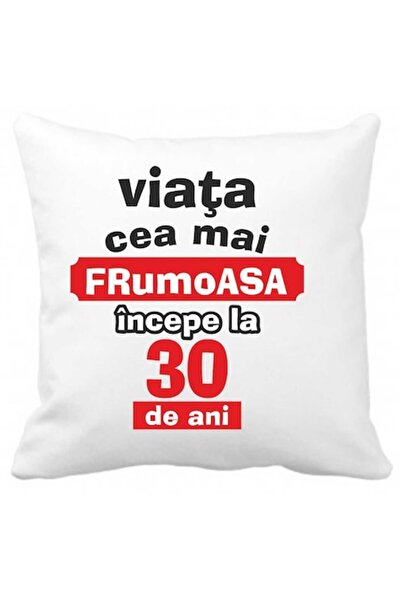 CRD PRINT Pernă personalizată cu textul „Cea mai frumoasă viață începe la 30 ...