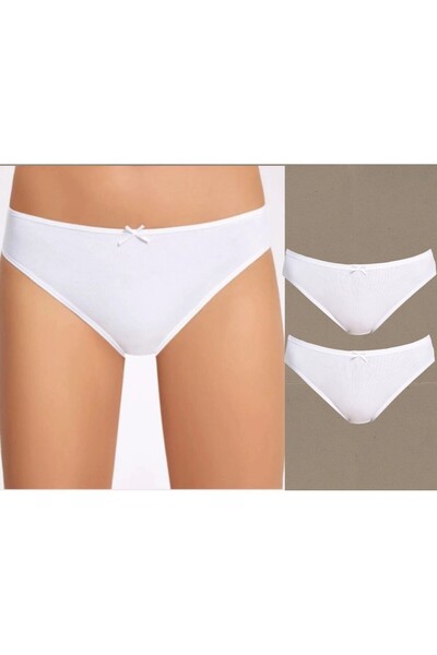 İlke Γυναικείο εσώρουχο μπικίνι από βαμβακερό κορδόνι με φιόγκο - 2 τεμάχια