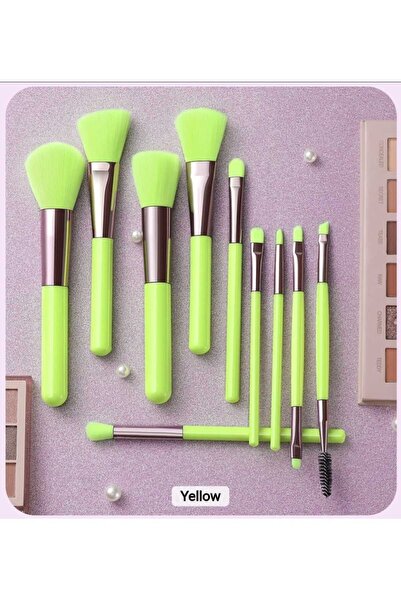 KIT PRO PROFESSIONAL Set 10 Professional Makeup Brushes – Yellow