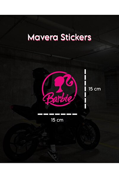 Mavera Stickers Barbie Pembe Sticker 15x15cm (1 Adet) Kask-Motor-Araba İçin
