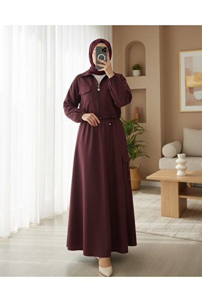 Modamorfo Bonding Suit with Elastic Waist Skirt - Burgundy