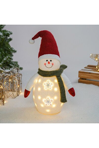 HOFF Figurină Om de zăpadă de Crăciun, — 45 LED-uri, lumină caldă, alimentat ...