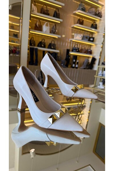 DUYGUSHOESBAG İthal Zımbalı Kısa Topuk Rahat Model Siletto