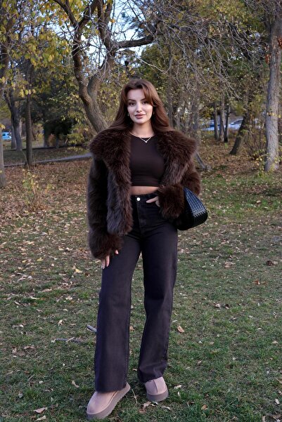 BAŞARAN Aci Brown Straight Leg Jeans