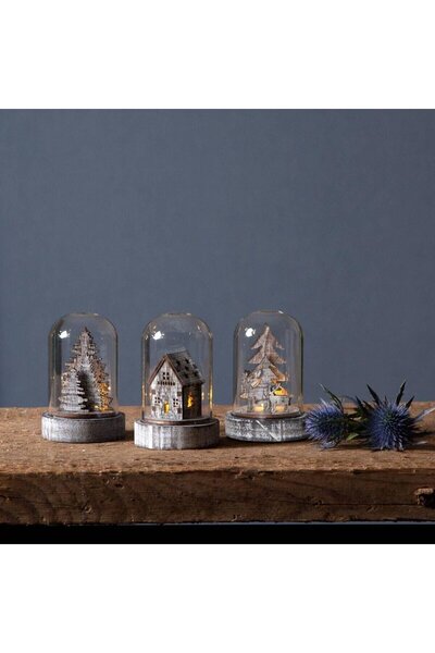 Eglo Kupol Decoration 410046, 3 LEDs, Warm Light, H 8.5 cm, Indoor, Battery Powered, Brown, Set of 3