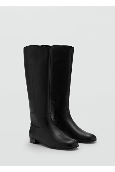 MANGO Woman Fermuarlı deri bot