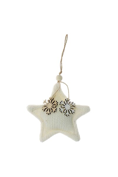 SHOPIENS Decorațiune de Crăciun, stea, albă, 10,5 x 10,5 x 2,5 cm, D372600