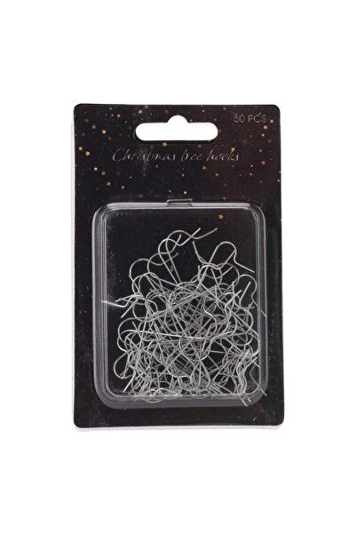 SHOPIENS Cârlige pentru ornamente de Crăciun, argintii, set 50 buc., AWR000020