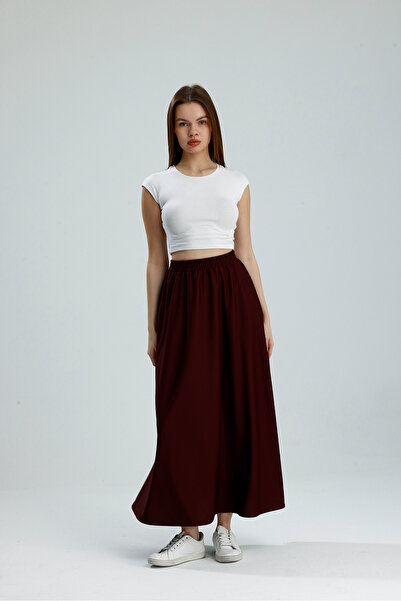 VOICTEC Women's Elastic Waist Bell Skirt with Pockets