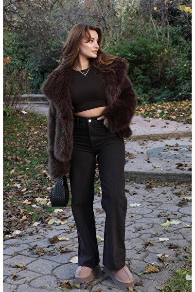 BAŞARAN Aci Brown Straight Leg Jeans