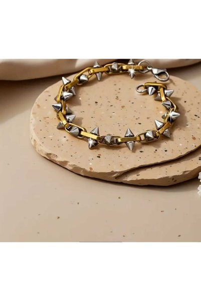 donna e milano Double Color Tone Gothic Style Stainless Steel Wisteria Bracelet Unisex