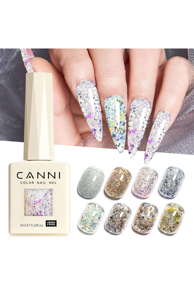 Canni 8 Renk Glitter Seri Uv Led Kalıcı Oje 13031LK