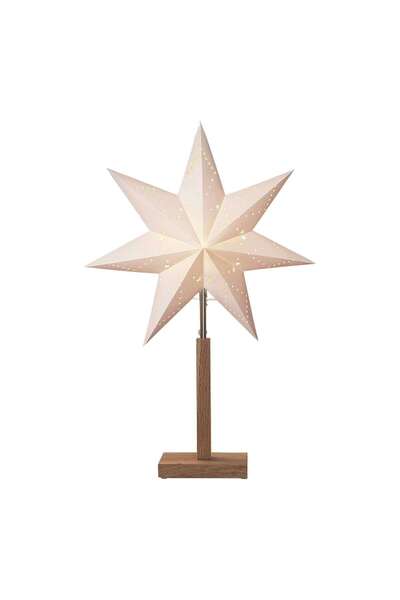 Eglo Lampă de masă Karo cu stea luminată 410282, 1 x E14, H 55 cm, lemn + hârtie, alimentată de la rețea