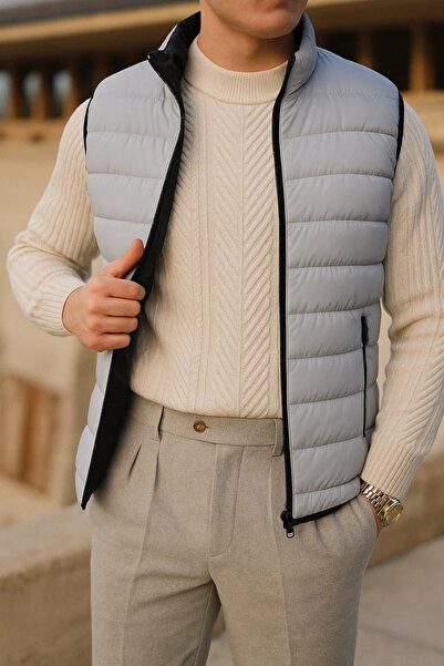 comstar Men's Winter Comfort Sleeveless Lined Grey Puffer Vest