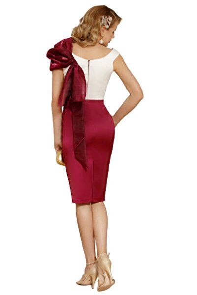 Uniquedress Rochie eleganta, culoare bordo, marime 36
