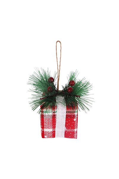 SHOPIENS Decorațiune de Crăciun, în formă de cadou, roșu + verde, 6 x 6 cm (S...