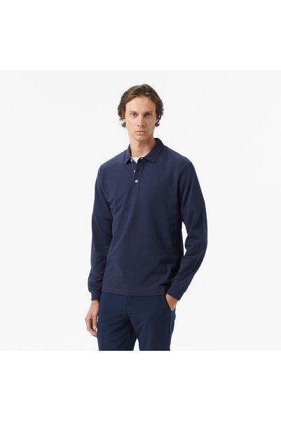Nautica Erkek Lacivert Classic Fit Uzun Kollu Polo Yaka T-Shirt