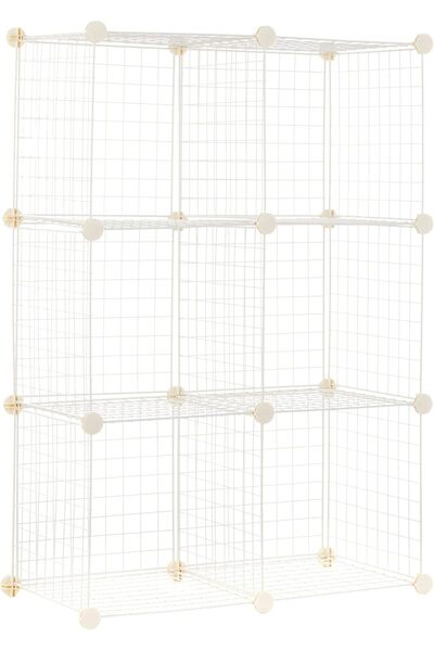 Amazon basics 6-Cube Wire Storage Shelving, Stackable, White