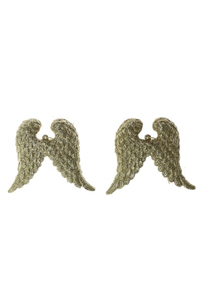 SHOPIENS Christmas Decoration SDK 17301 – Wing Type, Plastic, Gold, Set of 2