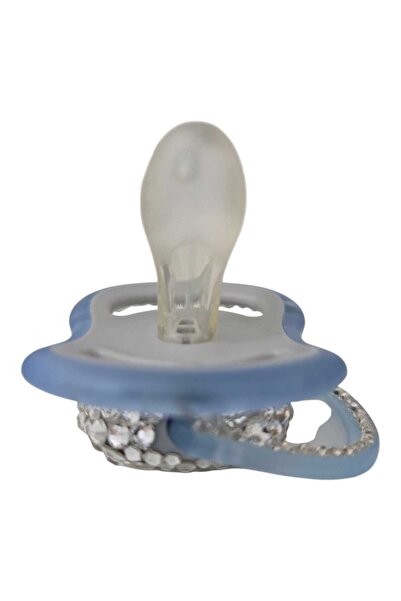 by Alexandra Vacarusi Pacifier decorated with Crystals, Personalized Pacifier, Blue Pacifier 0-6 months