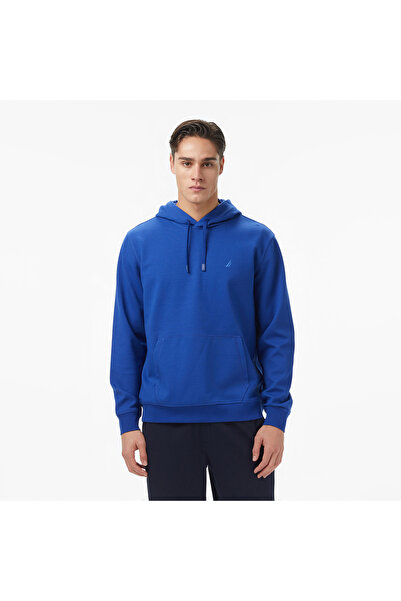 Nautica Men's Blue Classic Fit Hooded Sweatshirt
