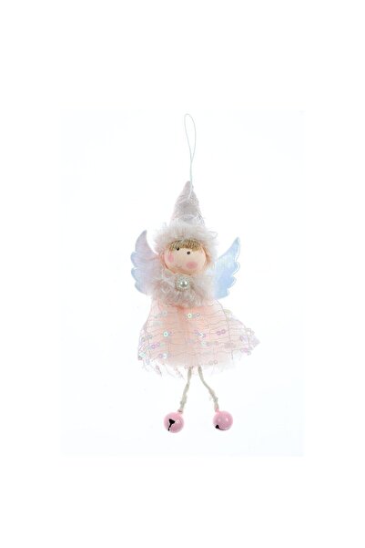 SHOPIENS Figurină decorativă de Crăciun - Înger, Roz, 8 x 3,5 x 17 cm