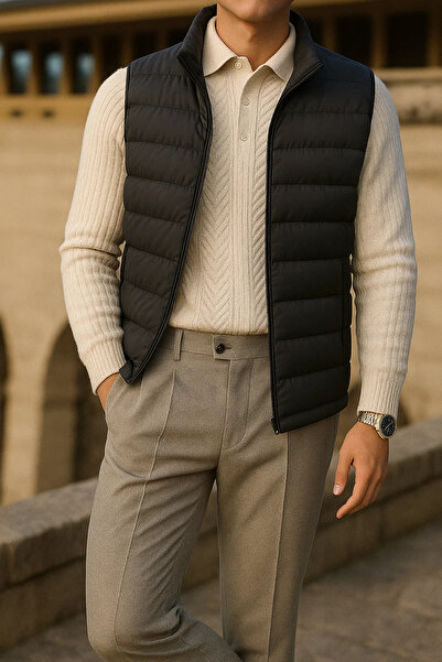 comstar Men's Winter Comfort Sleeveless Lined Smoked Puffer Vest