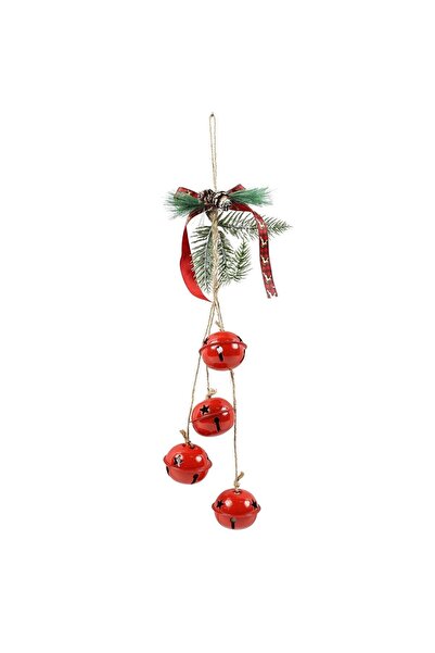 SHOPIENS Χριστουγεννιάτικη διακόσμηση καμπάνας, κόκκινο + πράσινο + καφέ, 10,...