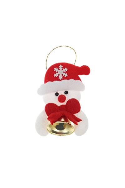 SHOPIENS Decorațiune de Crăciun, om de zăpadă, alb + roșu, 8 x 13 cm, SYSWD-5...