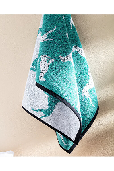 Madame Coco Dalmatien Yarn Dyed Face Towel - Water Green - 50X85 cm
