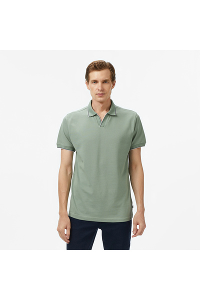 Nautica Erkek Yeşil Classic Fit Polo Yaka T-Shirt