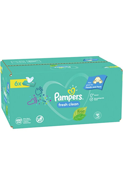 Pampers Servetele umede Fresh Clean, 6 pachete x 80, 480 buc