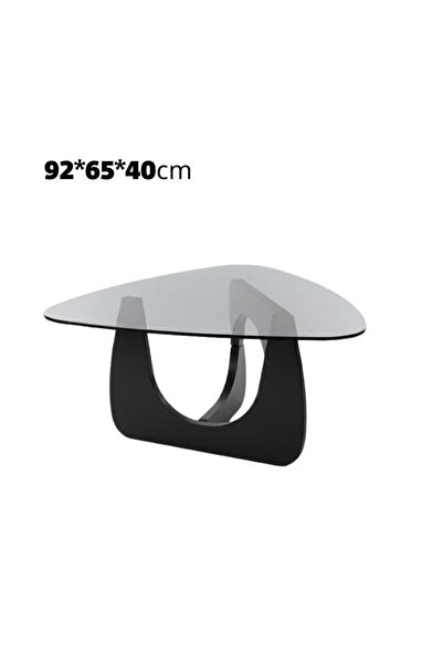 mumtaz sa Transparent Glass Coffee Table 92×65×40 cm, Small Tea Table with Wo...