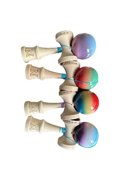 Kendama X Kendama din lemn Flippy profesional original, 18 cm, culori gradient MIX