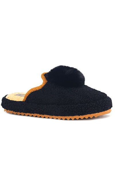 Auris Kadın Kışlık Ponponlu Ev Terliği Sıcak Tutan Kaymaz Taban