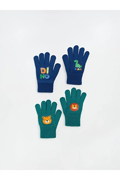 LC Waikiki Dinosaur Printed Boy's Knitwear Gloves (W5)