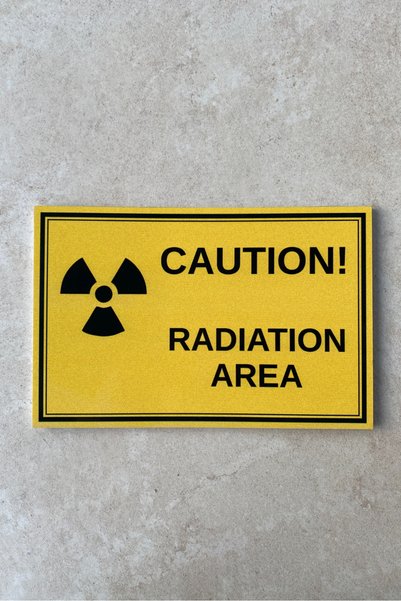 Happynesso From the Warning Signs Series, "Caution! Radiation Area English Sign 30X20 cm – 3 mm Forex