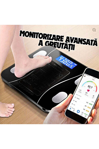 SokShop Cântar inteligent BodyPRO cu aplicație BMI și Bluetooth