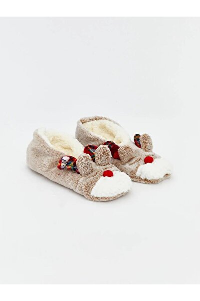 LC Waikiki Șosete de casă pentru femei cu talpă anti-alunecare cu tematică de Anul Nou (W5)