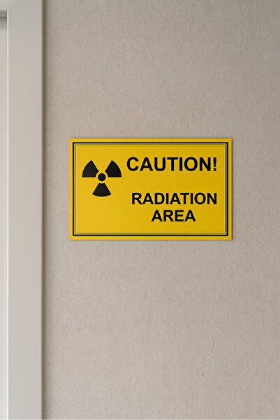 Happynesso من سلسلة لافتات التحذير: 'تحذير! لافتة إنجليزية 'منطقة الإشعاع' مق...