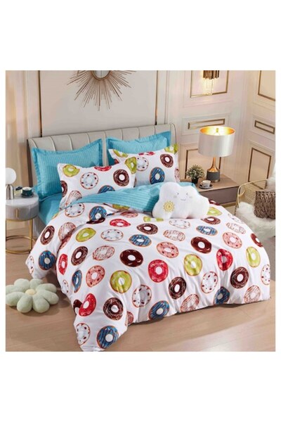 MHR Double bed linen set, 6-piece, Finet, 180x200 / 200x230, Multicolor (MHR-699)