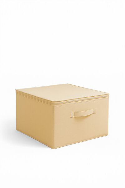 HomyJRs Organizer with Support Large Size Cream Color – Foldable Storage and Organization Box with Zipper