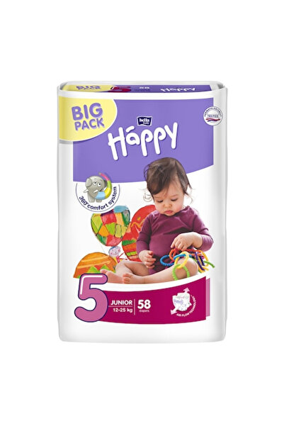 Happy Diapers Big Pack Junior No. 5 for Children 12-25Kg, 58 pieces/Box
