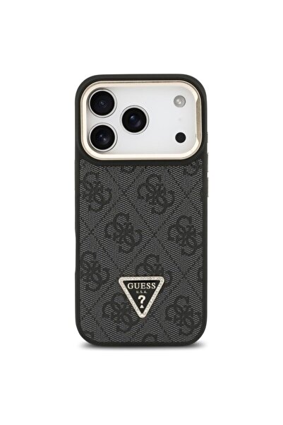 Guess Original iPhone 17 Pro Hardcase 4G Triangle Logo MagSafe with Stand Camera, black, GUHMP17LPCS