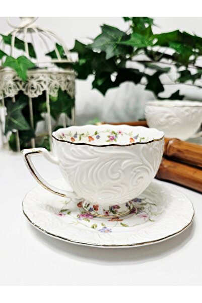 Casalina 2-piece set, cup and saucer, embossed bohemian pattern